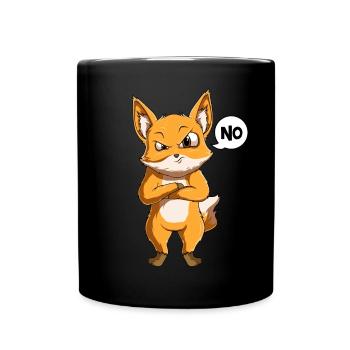 Fuchs Kinder Jungen - Tasse einfarbig - Schwarz - Vorne