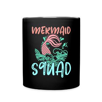 Mermaid Squad Mythical Creature Fin Mermaid - Mug uni - noir - Devant