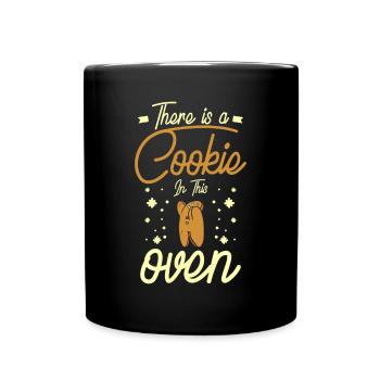 pregnancy there is a cookie in this oven christmas - Full Colour Mug - black - Front