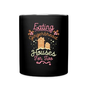 Grossesse Manger des maisons en pain d’épices pour deux - Mug uni - noir - Devant