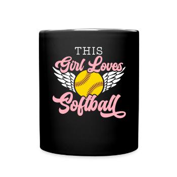 Cette fille aime le joueur de softball Pitcher Catcher - Mug uni - noir - Devant