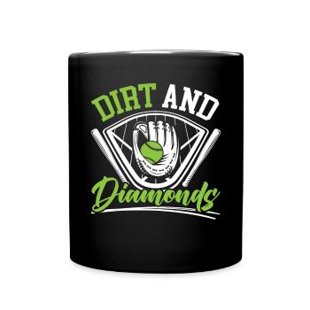 Joueur de softball Dirt And Diamonds Lanceur Receveur - Mug uni - noir - Devant