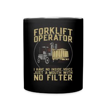 Certified Forklift Truck Operator - Tasse einfarbig - Schwarz - Vorne