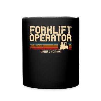Certified Forklift Truck Operator - Full Colour Mug - black - Front