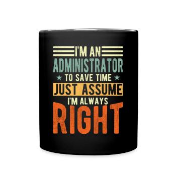 Administrateur - Mug uni - noir - Devant