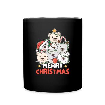 Arbre de Noël de l’ours polaire Joyeux Noël - Mug uni - noir - Devant