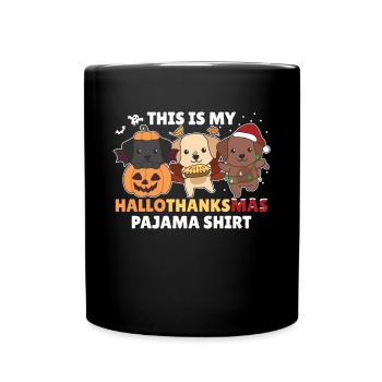 Hallothanksmas Pajama Shirt Labrador Weihnachten - Tasse einfarbig - Schwarz - Vorne