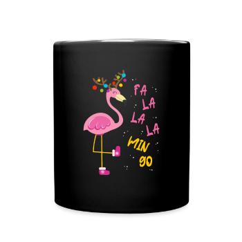 Fa la la la mingo Flamingo - Mug uni - noir - Devant