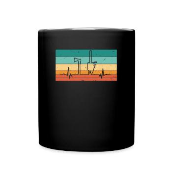 Bûcheron vintage à battement de cœur - Mug uni - noir - Devant