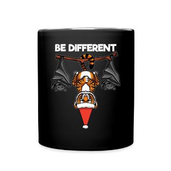 Soyez différent Tiger Bat Père Noël - Mug uni - noir - Devant