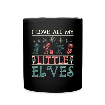 École des enseignants Noël Noël aime mes petits lutins - Mug uni - noir - Devant