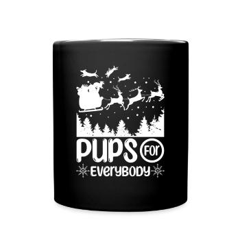 Dog Santa Claus Christmas Xmas Pups for everybody - Full Colour Mug - black - Front
