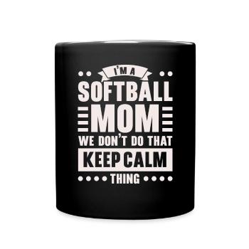 Softball Mom Softball Player Pitcher Catcher - Full Colour Mug - black - Front