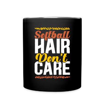 Les cheveux de softball ne se soucient pas des sports des joueurs de softball - Mug uni - noir - Devant