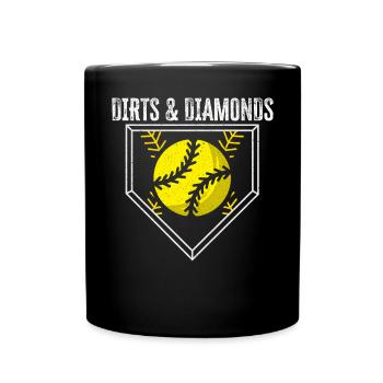 Dirt And Diamonds Joueur De Softball Lanceur Receveur - Mug uni - noir - Devant