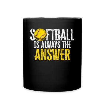 Le softball est toujours la réponse Joueur de softball - Mug uni - noir - Devant