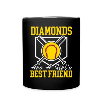 Les diamants sont les meilleurs amis d’une fille Joueur de softball - Mug uni - noir - Devant