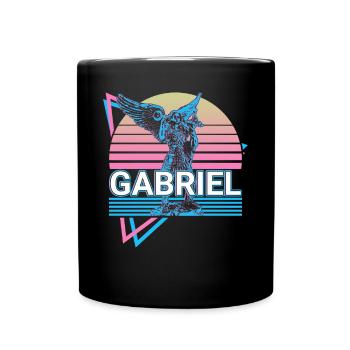 Gabriel Archangel Retro - Full Colour Mug - black - Front