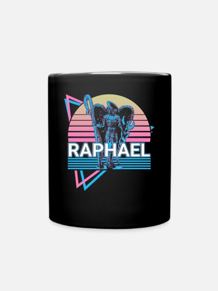 Raphael Erzengel Retro - Tasse einfarbig - Schwarz