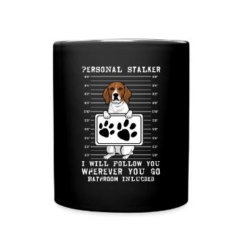 Treeing Walker Coonhound - Tasse einfarbig - Schwarz - Vorne