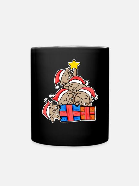 Sanglier Arbre de Noël Sanglier - Mug uni - noir