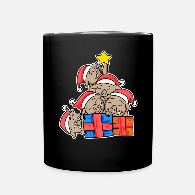 Sanglier Arbre de Noël Sanglier - Mug uni - noir