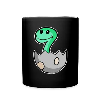Dinosaurier Ei Dino Motiv - Tasse einfarbig - Schwarz - Vorne