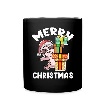 Merry Christmas Sloth - Full Colour Mug - black - Front