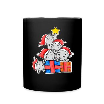 Ziegen Weihnachten Weihnachtsbaum Ziege - Tasse einfarbig - Schwarz - Vorne