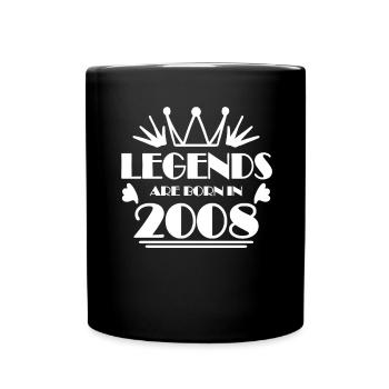 2008 - Jahrgang 2008 - Tasse einfarbig - Schwarz - Vorne