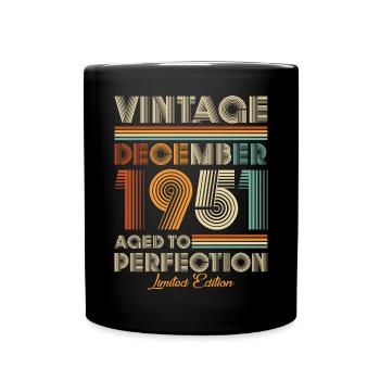 Vintage Aged To Perfection December 1951 - Full Colour Mug - black - Front