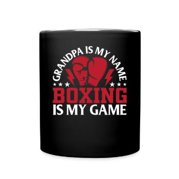 Boxing Grandpa Is My Name Boxing Is My Game - Boxi - Tasse einfarbig - Schwarz - Vorne