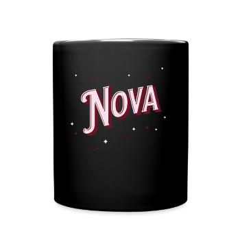 Nova Namen personalisiert - Tasse einfarbig - Schwarz - Vorne