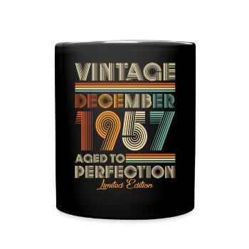Millésime vieilli à la perfection décembre 1957 - Mug uni - noir - Devant