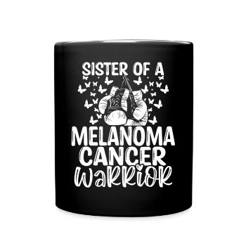Melanoma Cancer Awareness Sister Twins Sibling - Full Colour Mug - black - Front