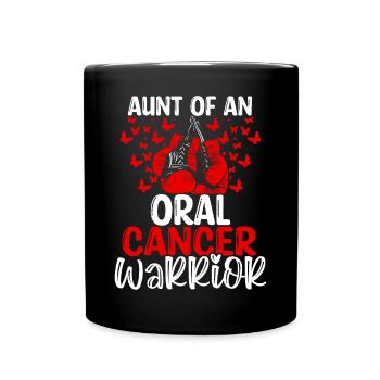 Oral Cancer Awareness Aunt Nephew Niece - Tasse einfarbig - Schwarz - Vorne