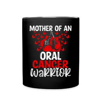 Sensibilisation au cancer de la cavité buccale Fête des mères Maman - Mug uni - noir - Devant