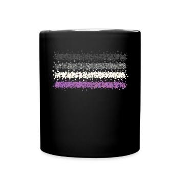 Asexual Asexuality ACE Asexual Flag LGBTQ - Full Colour Mug - black - Front