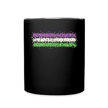 Genderqueer Genderfluid Nonbinary Flag Queer - Full Colour Mug - black - Front