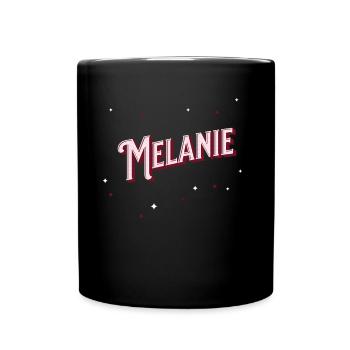Melanie Namen personalisiert - Tasse einfarbig - Schwarz - Vorne