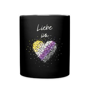 L’amour dans le cœur Asexuel Asexualité ACE Asexuels - Mug uni - noir - Devant