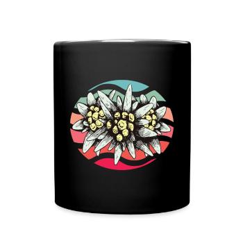 Edelweiss Vintage Schweiz Souvenir Wandern Alpen B - Tasse einfarbig - Schwarz - Vorne