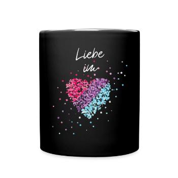 L’amour dans le cœur Bisexualité Bisexualité Gay Homo - Mug uni - noir - Devant