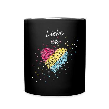 Love in the heart Pansexual community Pansexual - Full Colour Mug - black - Front