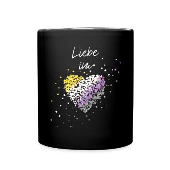 L’amour dans le cœur Asexuel Asexualité ACE Asexuels - Mug uni - noir - Devant