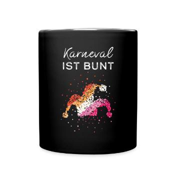 Karneval Fasching Lesbe Lesbisch Lesben Gay Homo - Tasse einfarbig - Schwarz - Vorne