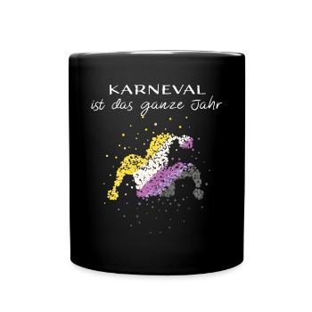 Casquette de fou de carnaval Asexualité asexuée - Mug uni - noir - Devant
