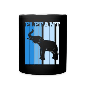 Dickhäuter Rüsseltier Elefant - Tasse einfarbig - Schwarz - Vorne