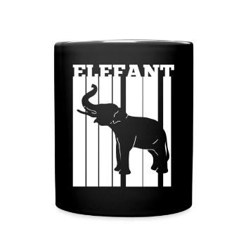 Dickhäuter Rüsseltier Elefant - Tasse einfarbig - Schwarz - Vorne