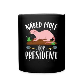 Rat-taupe nu pour le président - Mug uni - noir - Devant